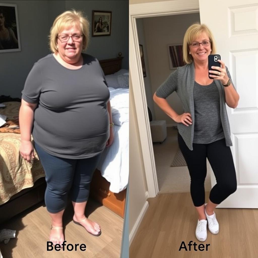 Before and after photo of Jennifer who lost 28 pounds on the 6–12 Month Mitolyn Weight Loss Plan