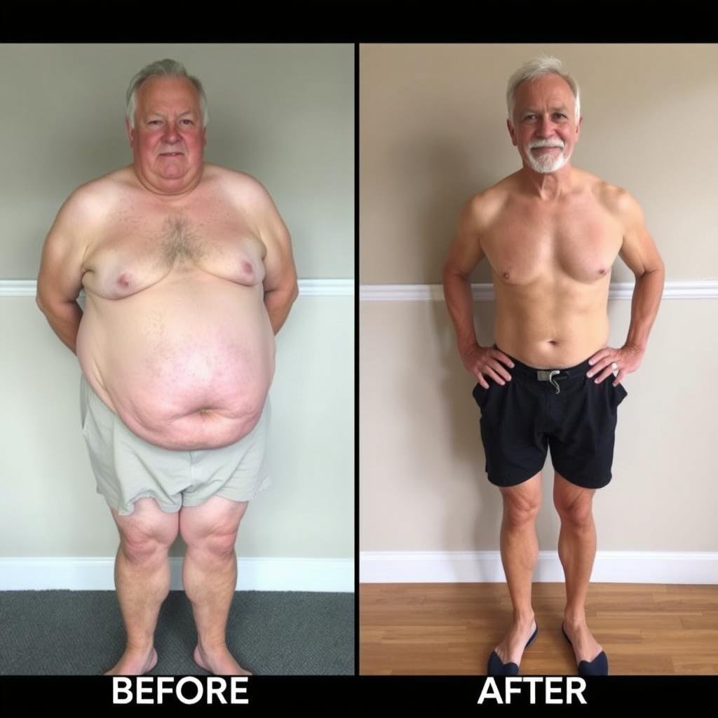 Before and after photo of Michael who lost 35 pounds on the 6–12 Month Mitolyn Weight Loss Plan