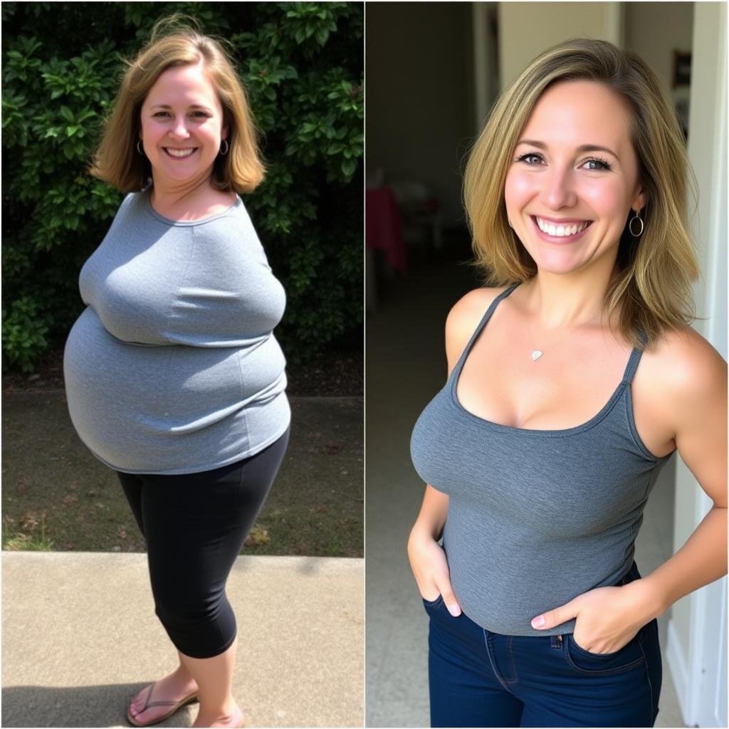 Before and after photo of Sarah who lost 22 pounds on the 6–12 Month Mitolyn Weight Loss Plan